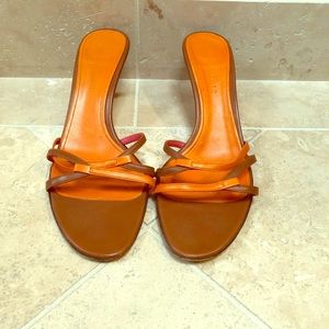 Orange strappy sandals
